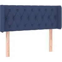 vidaXL Hoofdbord met randen 93x16x78/88 cm stof blauw