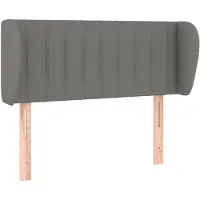 vidaXL Hoofdbord met randen 83x23x78/88 cm stof donkergrijs