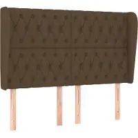 vidaXL Hoofdbord met randen 163x23x118/128 cm stof donkerbruin