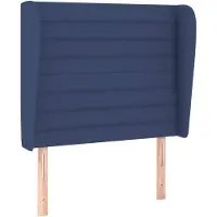 vidaXL Hoofdbord met randen 93x23x118/128 cm stof blauw
