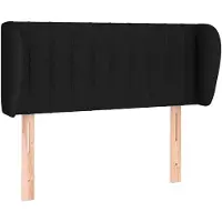 vidaXL Hoofdbord met randen 83x23x78/88 cm stof zwart