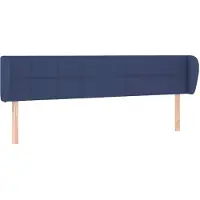 vidaXL Hoofdbord met randen 203x23x78/88 cm stof blauw