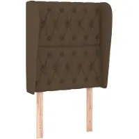 vidaXL Hoofdbord met randen 83x23x118/128 cm stof donkerbruin