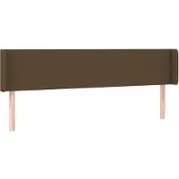 vidaXL Hoofdbord met randen 203x16x78/88 cm stof donkerbruin