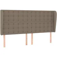 vidaXL Hoofdbord met randen 183x23x118/128 cm stof taupe