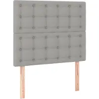 vidaXL Hoofdbord lichtgrijs 100x5x118/128 cm stof