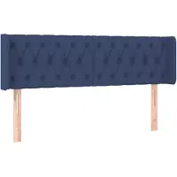 vidaXL Hoofdbord met randen 163x16x78/88 cm stof blauw