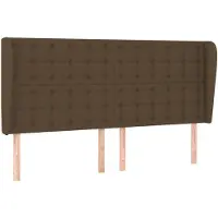 vidaXL Hoofdbord met randen 163x23x118/128 cm stof donkerbruin