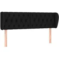 vidaXL Hoofdbord met randen 163x23x78/88 cm stof zwart