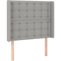 vidaXL Hoofdbord met randen 93x16x118/128 cm stof lichtgrijs