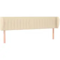 vidaXL Hoofdbord met randen 163x23x78/88 cm stof crèmekleurig