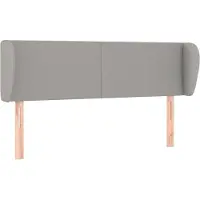 vidaXL Hoofdbord met randen 147x23x78/88 cm stof lichtgrijs