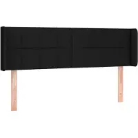 vidaXL Hoofdbord met randen 147x16x78/88 cm stof zwart