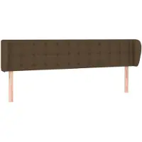 vidaXL Hoofdbord met randen 183x23x78/88 cm stof donkerbruin