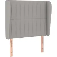 vidaXL Hoofdbord met randen 103x23x118/128 cm stof lichtgrijs