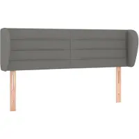 vidaXL Hoofdbord met randen 147x23x78/88 cm stof donkergrijs