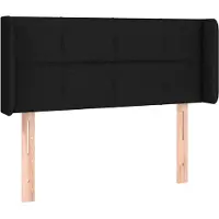 vidaXL Hoofdbord met randen 103x16x78/88 cm stof zwart