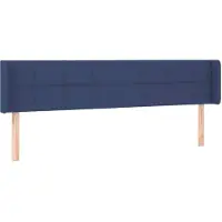 vidaXL Hoofdbord met randen 163x16x78/88 cm stof blauw