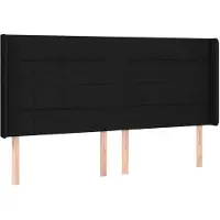 vidaXL Hoofdbord met randen 183x16x118/128 cm stof zwart