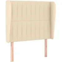 vidaXL Hoofdbord met randen 83x23x118/128 cm stof crèmekleurig