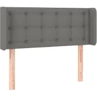 vidaXL Hoofdbord met randen 103x16x78/88 cm stof donkergrijs
