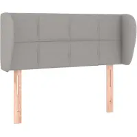 vidaXL Hoofdbord met randen 103x23x78/88 cm stof lichtgrijs