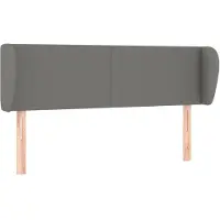 vidaXL Hoofdbord met randen 147x23x78/88 cm stof donkergrijs
