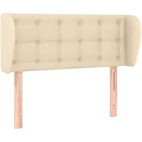 vidaXL Hoofdbord met randen 83x23x78/88 cm stof crèmekleurig