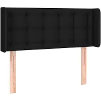 vidaXL Hoofdbord met randen 103x16x78/88 cm stof zwart