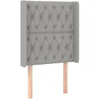 vidaXL Hoofdbord met randen 83x16x118/128 cm stof lichtgrijs