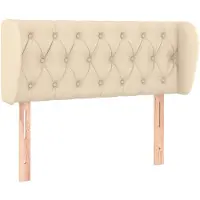 vidaXL Hoofdbord met randen 93x23x78/88 cm stof crèmekleurig