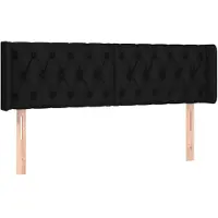 vidaXL Hoofdbord met randen 147x16x78/88 cm stof zwart