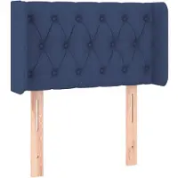 vidaXL Hoofdbord met randen 83x16x78/88 cm stof blauw