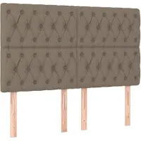 vidaXL Hoofdbord taupe 160x7x118/128 cm Stof