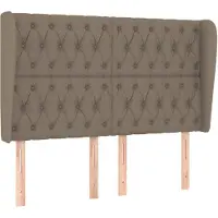 vidaXL Hoofdbord met randen 163x23x118/128 cm stof taupe