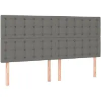 vidaXL Hoofdbord donkergrijs 200x5x118/128 cm Stof