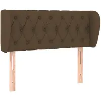 vidaXL Hoofdbord met randen 93x23x78/88 cm stof donkerbruin