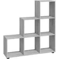 vidaXL Boekenkast trapvormig 107 cm bewerkt hout grijs sonoma eiken