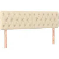vidaXL Hoofdborden 144x7x78/88 cm stof crèmekleurig