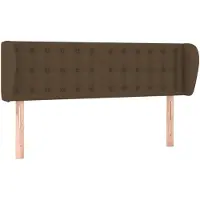 vidaXL Hoofdbord met randen 147x23x78/88 cm stof donkerbruin