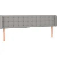 vidaXL Hoofdbord met randen 183x16x78/88 cm stof lichtgrijs