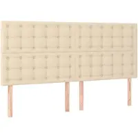 vidaXL Hoofdbord crème 160x5x118/128 cm stof