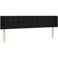vidaXL Hoofdbord met randen 183x16x78/88 cm stof zwart