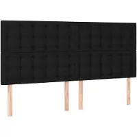 vidaXL Hoofdbord zwart 180x5x118/128 cm stof