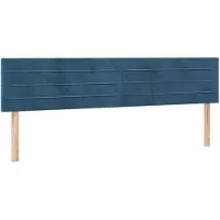 vidaXL Hoofdborden 160x5x78/88 cm fluweel donkerblauw