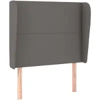vidaXL Hoofdbord met randen 103x23x118/128 cm kunstleer grijs