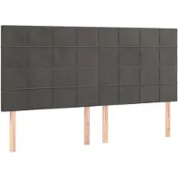 vidaXL Hoofdbord donkergrijs 160x5x118/128 cm Fluweel