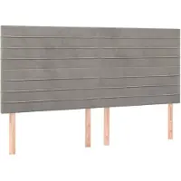 vidaXL Hoofdbord lichtgrijs 160x5x118/128 cm fluweel