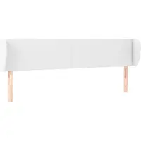 vidaXL Hoofdbord met randen 163x23x78/88 cm kunstleer wit