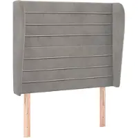 vidaXL Hoofdbord met randen 93x23x118/128 cm fluweel lichtgrijs